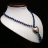 Necklace "Aged Silver Heart" and Lapis lazuli _Beads