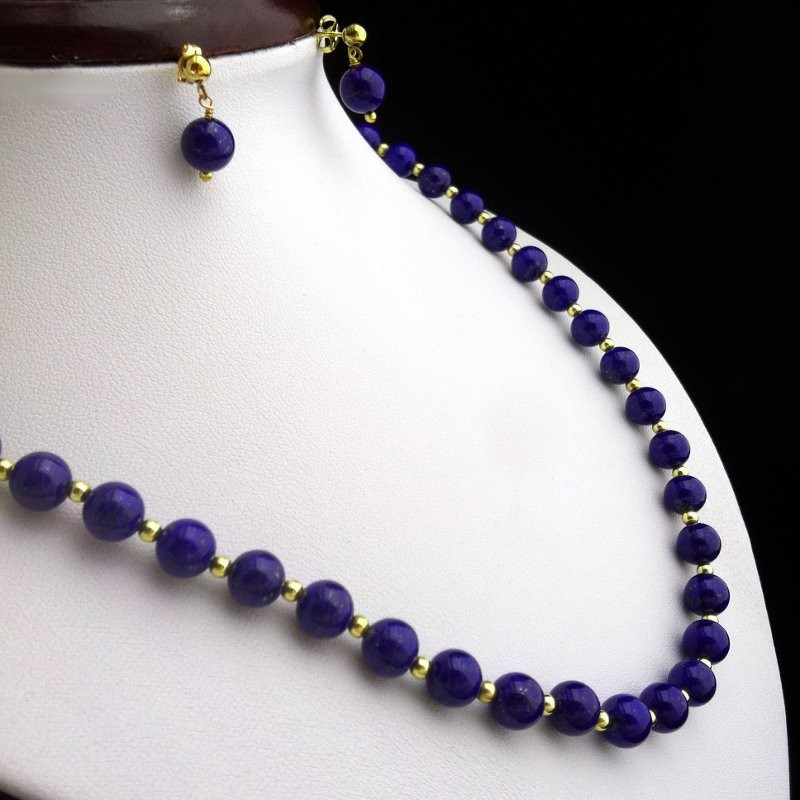 "Lapis lazuli and Gold filled Beads" SET