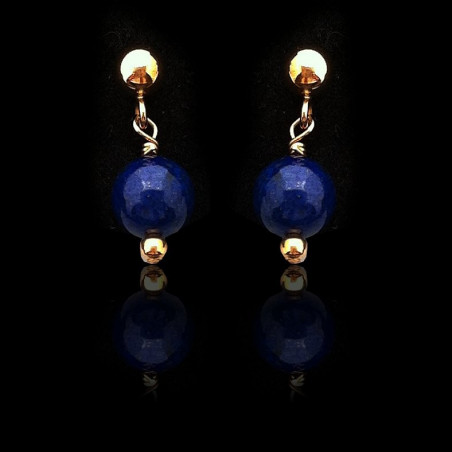 Earrings "Lapis lazuli Beads and Gold Filled" Small