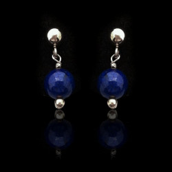 Earrings "Lapis lazuli Beads and Silver" Small