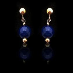 Orecchini "Lapis lazuli Perline e Oro Placcato" Piccolo