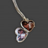 Locket pendant heart shape with dog paw pad pet jewelry sterling silver