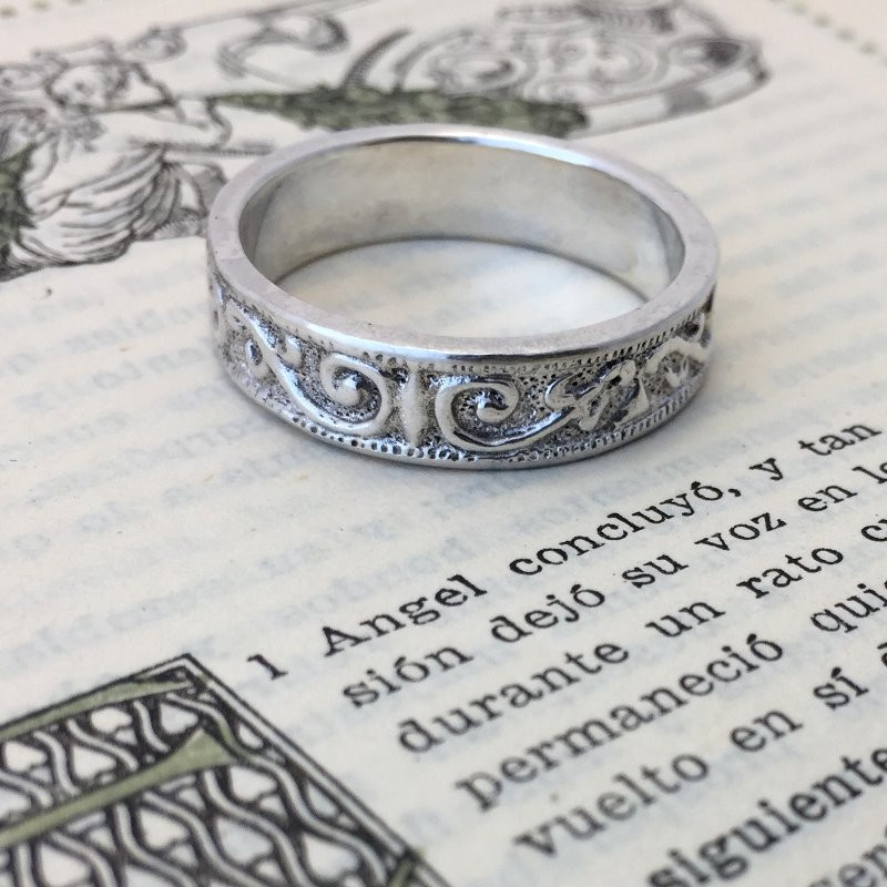 argolla "Romanov" anillo artesanal antiguo en plata