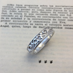argolla "Romanov" anillo artesanal antiguo en plata