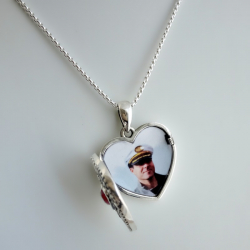 "Principessa Alice" Cristallo Swarovski Portafoto a forma di cuore in argento massiccio
