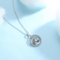 Unicorn pendant with stars in sterling silver 925