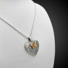 "Affection papillon" pendentif médaillon porte-photo en forme de cœur en argent massif 925