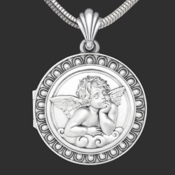 "Angelito de Rafael" porta-photo colgante  en plata solida