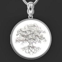 Tree of Life big-size locket pendant Sterling Silver