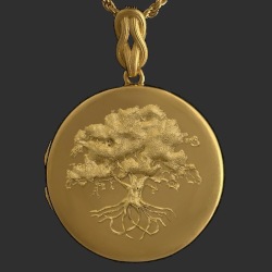 Tree of Life gold big-size locket pendant