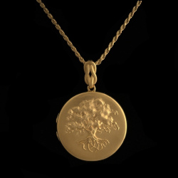 Tree of Life gold big-size locket pendant