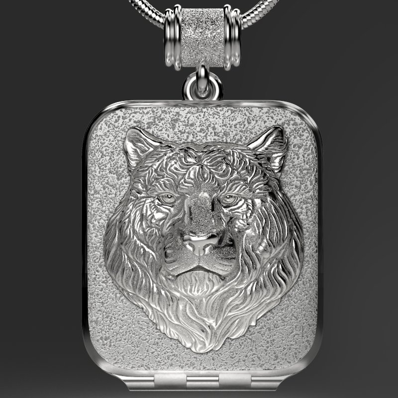 Locket Pendant for men "Liger" sterling silver