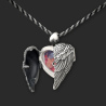 "Alas de arcángel" relicario portafoto en plata corazon
