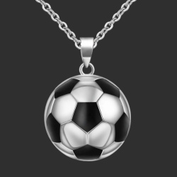 Football/soccer angel caller pendant necklace long