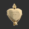 "Ailes de l'archange" Médaillon pendentif Coeur porte photo argent or grave
